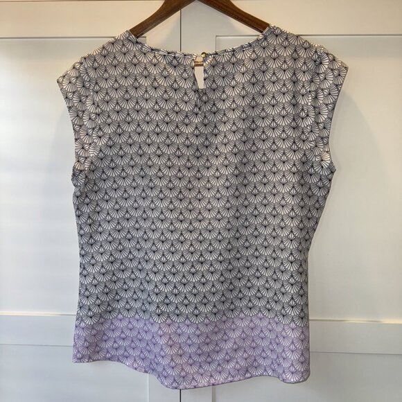 The Limited Womens Sz Large Keyhole Back Blouse Geometric Layered Blouse - Picture 8 of 14